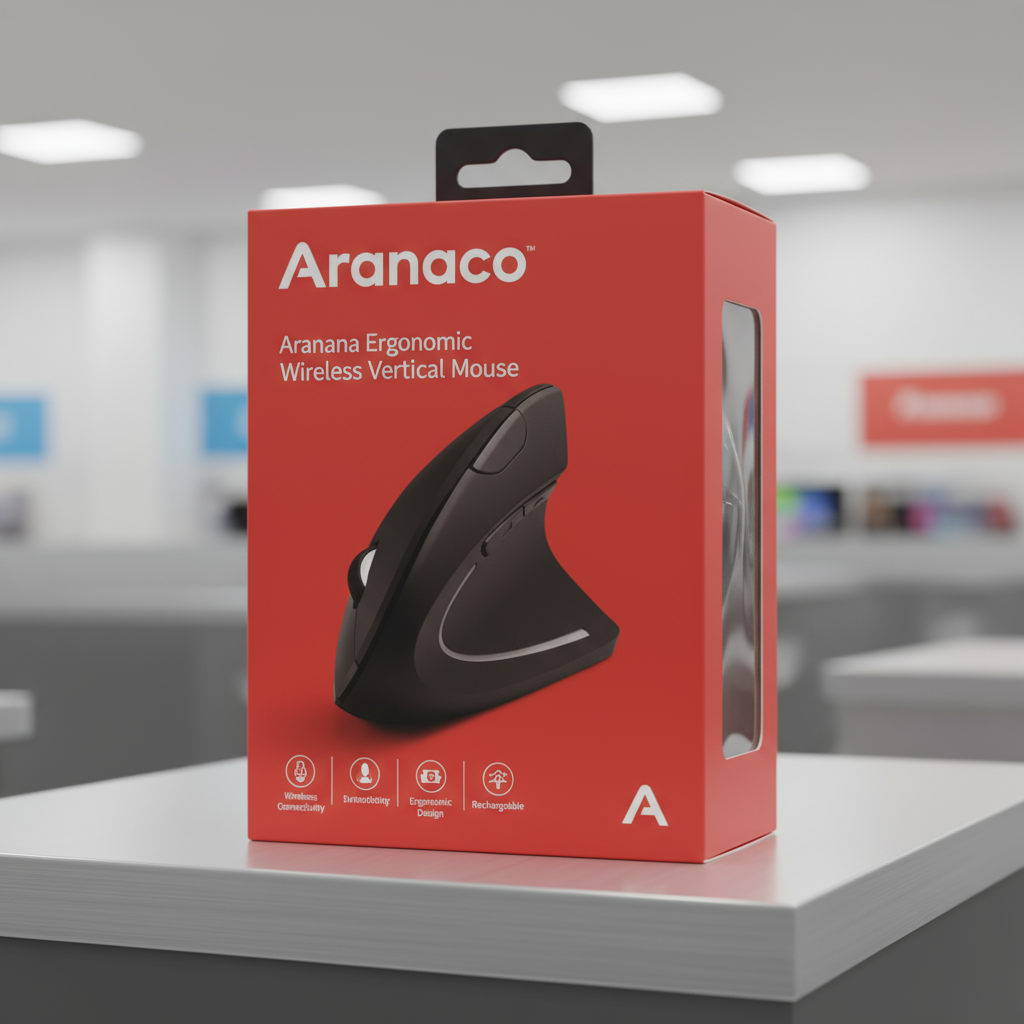 Aranaco Ergonomic Wireless Vertical Mouse.
